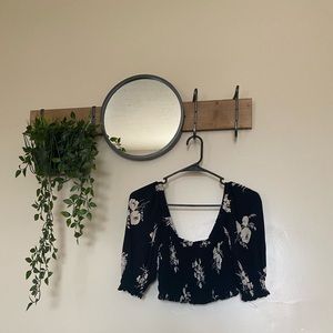 Urban Outfitters Smocked Puff Sleeve Shirt